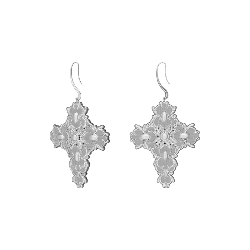 Cross Magnolia shoulder pendants