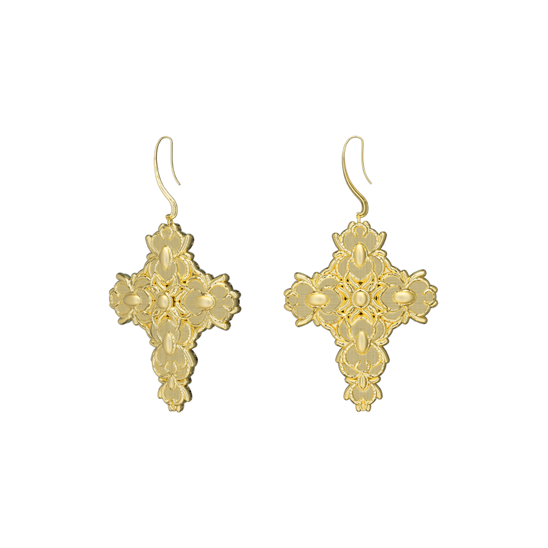 Cross Magnolia shoulder pendants