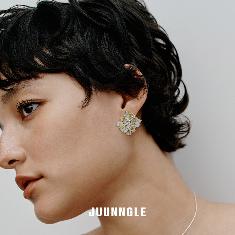 Tweeds woven stud earrings