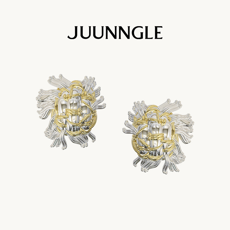 Tweeds tassel stud earrings