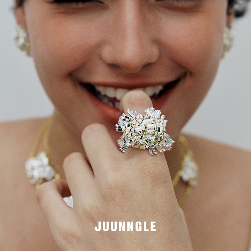 Tweeds tassel open ring