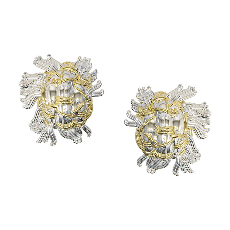 Tweeds tassel stud earrings