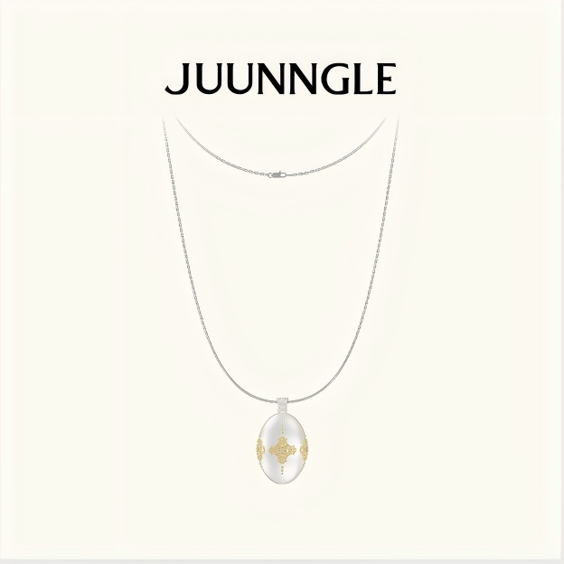 Cross Magnolia bouquet necklace