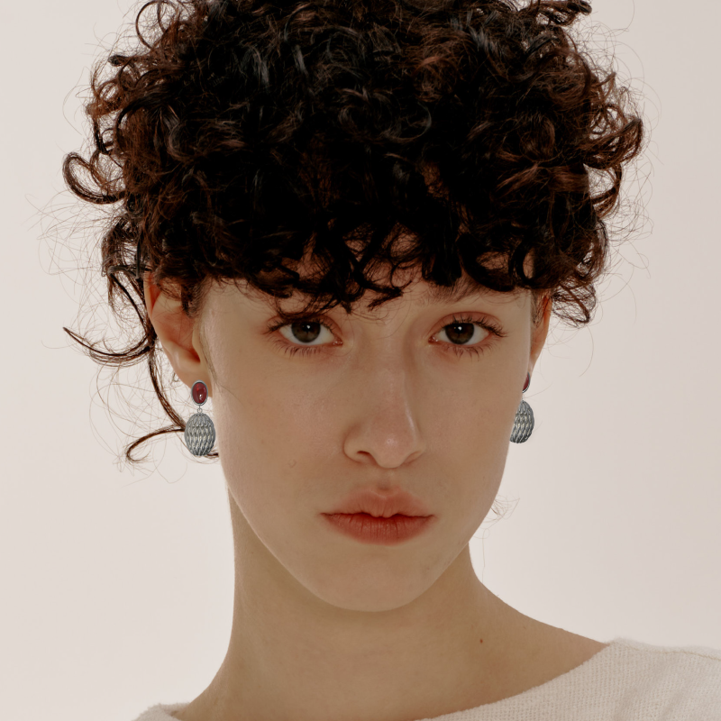 Lucky Scales Red Agate Earrings