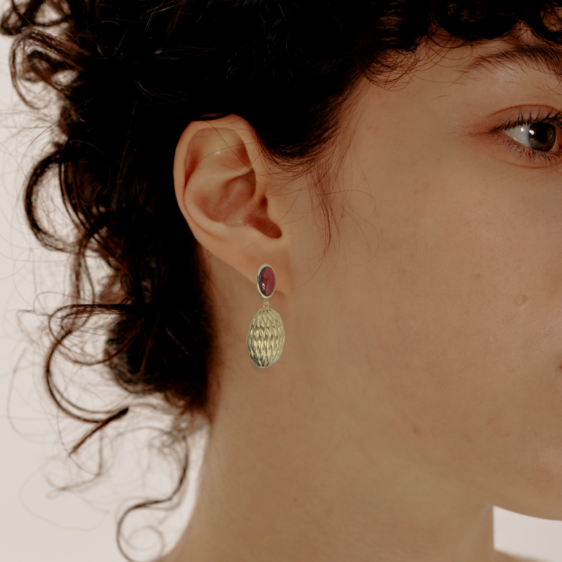 Lucky Scales Red Agate Earrings