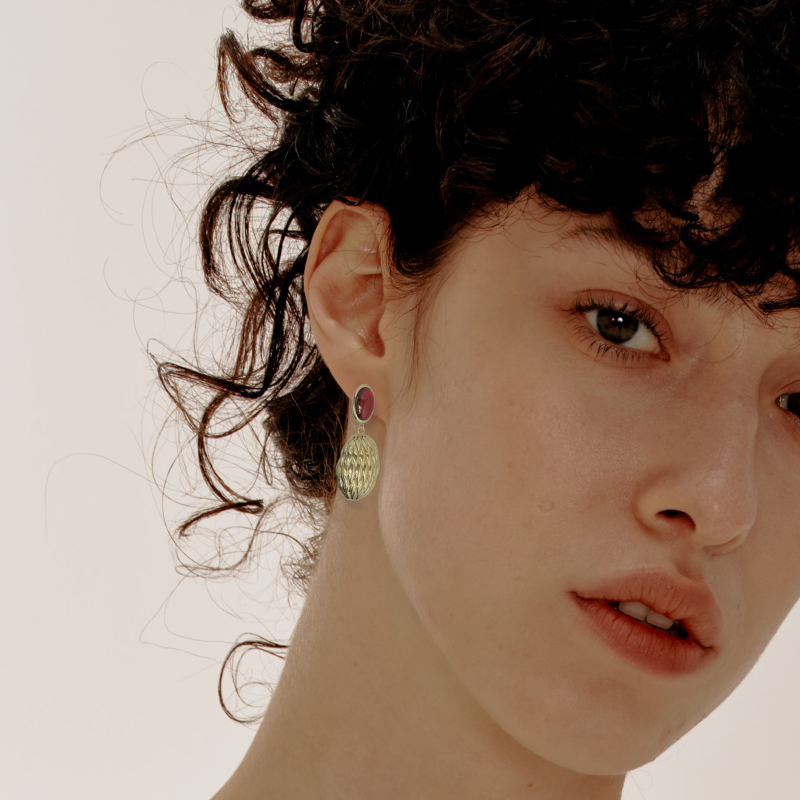 Lucky Scales Red Agate Earrings